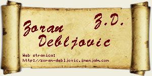 Zoran Debljović vizit kartica